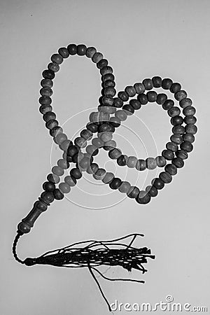 prayer beads made of wood Stock Photo