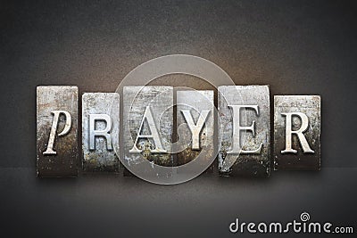 Prayer Letterpress Stock Photo