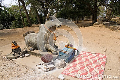 Prayer Offerings at Phnom Bakheng, Cambodia Stock Photo