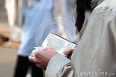 Prayer. Rosh Hashanah, Jewish New Year. It is celebrated near the grave of Rabbi Nachman.Pilgrims Hasidim. Editorial Stock Photo