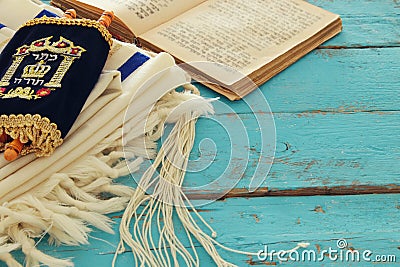 Prayer Shawl - Tallit, jewish religious symbol Stock Photo