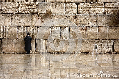 Prayer at Western Wall Editorial Stock Photo