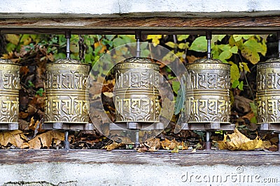 Prayer wheels Stock Photo