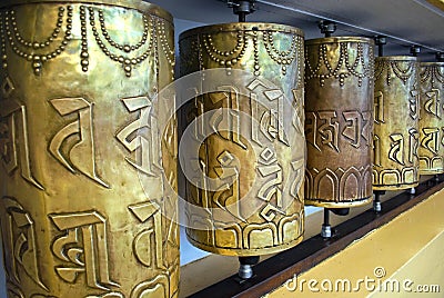 Prayer wheels Stock Photo