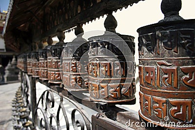 Prayer Wheels Stock Photo