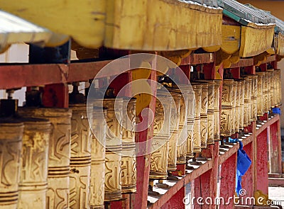 Prayer wheels Stock Photo