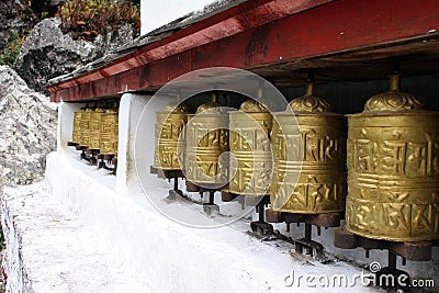 Prayer Wheels - Nepal Stock Photo