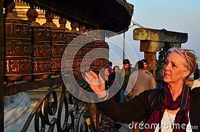 Prayer wheels, Nepal Editorial Stock Photo