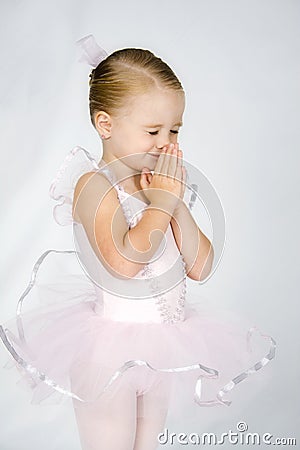 Prayerful Little Ballerina Stock Photo