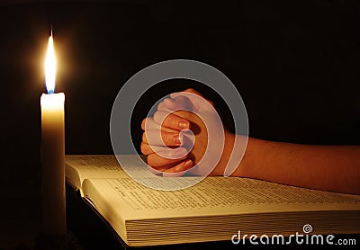 Praying hands Stock Photo