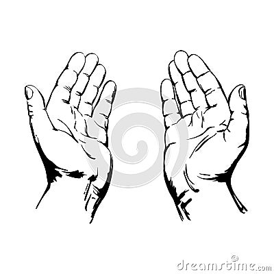 Praying Hands Vector Illustration