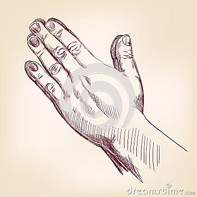 Praying Hands Vector Illustration