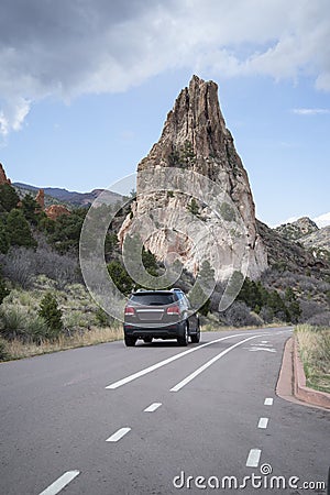 The Praying Hands rock formation in the Garden of the Gods in Colorado Springs. Editorial Stock Photo