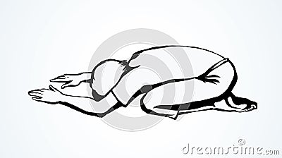 Praying hands. Vector drawing Vector Illustration