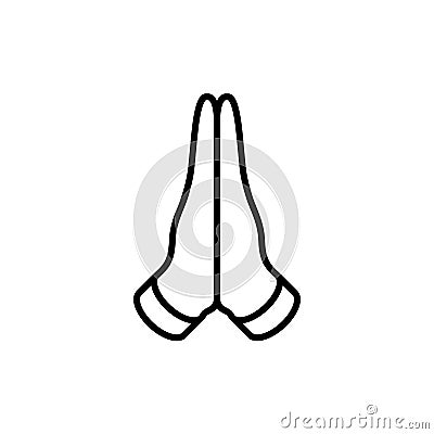 Praying hands vector icon on white background Vector Illustration