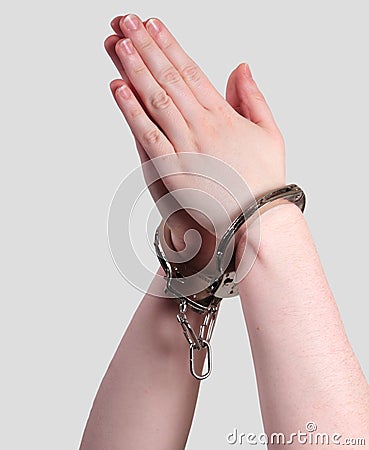 Praying inmate Stock Photo