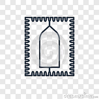 Praying Mat concept vector linear icon isolated on transparent b Vector Illustration