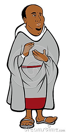 Praying monk Vector Illustration