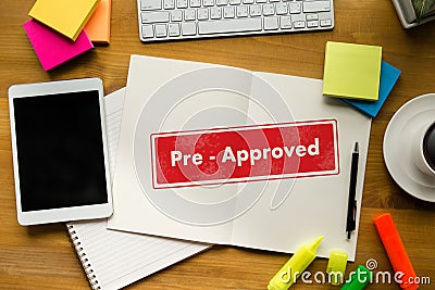 Pre-Approved Choice Mark Selection CUSTOMIZE Status Option and C Stock Photo