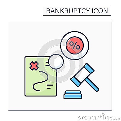 Pre bankruptcy planning color icon Vector Illustration