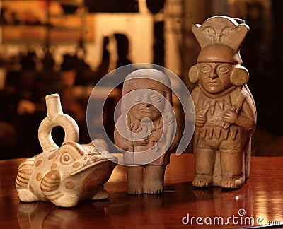 Pre columbian inca pottery Stock Photo