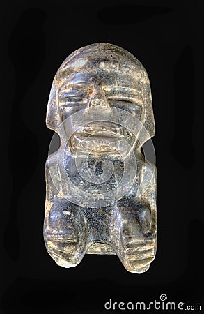 Pre Columbian Mezcala jade/stone figure. Editorial Stock Photo