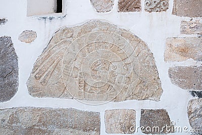 Pre-Columbian stone. Teotitlan del Valle, Oaxaca, Mexico Stock Photo