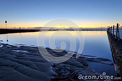 Pre-Dawn on Ocean Pool Stock Photo