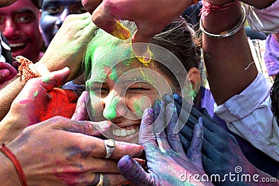 Pre Holi celebration in Bhopal Editorial Stock Photo