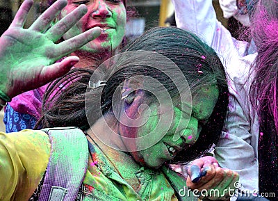 Pre Holi celebration in Bhopal Editorial Stock Photo