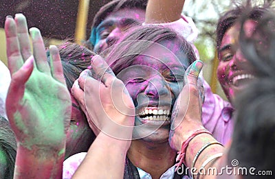 Pre Holi celebration in Bhopal Editorial Stock Photo