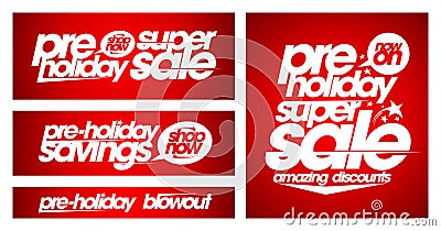 Pre holiday super sale design concept Vector Illustration