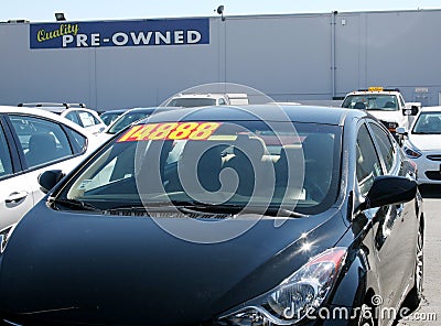 Pre-owned cars Stock Photo