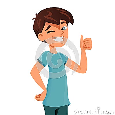 Pre-teen approoving Vector Illustration