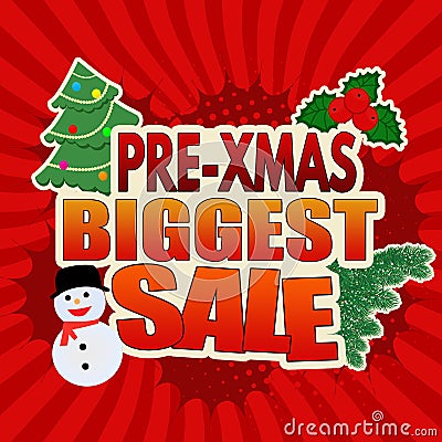 Pre-xmas biggest sale banner design Vector Illustration
