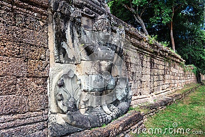 Preah Khan temple wall Stock Photo