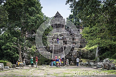 Preah Vihear ancient Khmer temple ruins landmark in Cambodia Editorial Stock Photo