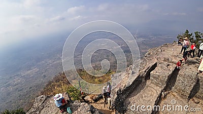 Bird`s-eye view from the Cliff of Preah Vihear central sanctuary Editorial Stock Photo