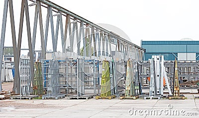 Precast concrete plant with grey sky Stock Photo