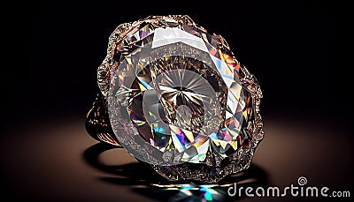 Precious gem glows bright on black background generated by AI Stock Photo