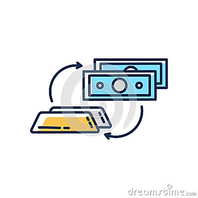 Precious metals sale RGB color icon Vector Illustration