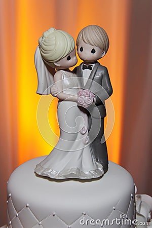 Precious Moments Wedding Cake Topper Stock Photo