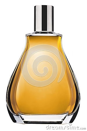 Precious perfume bottle isolated on white background with clipping path and copy space for your text Stock Photo