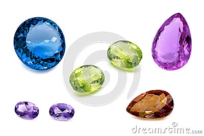 Precious and semiprecious gems Stock Photo