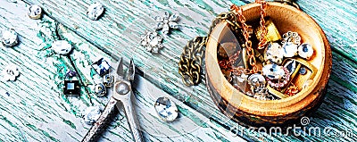 Making of handmade jewellery Stock Photo