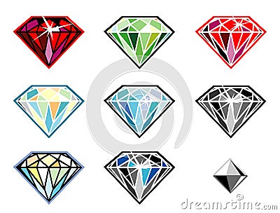 Precious stones with sparkle Vector Illustration