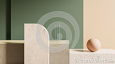 Precise angles, and a muted color palette contribute to a visually balanced. Generative Ai Stock Photo