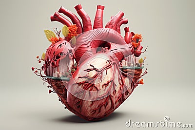 Precise 3d pulse medicine heart. Generate Ai Stock Photo