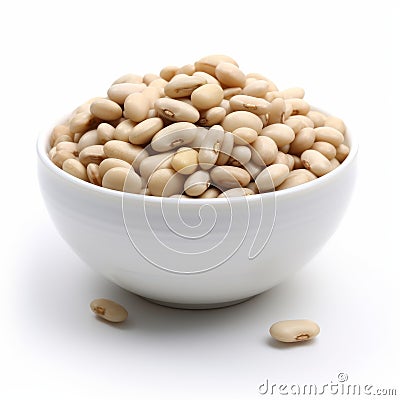 Precise And Lifelike White Beans In A Bowl - Soup Beans Photo Stock Photo