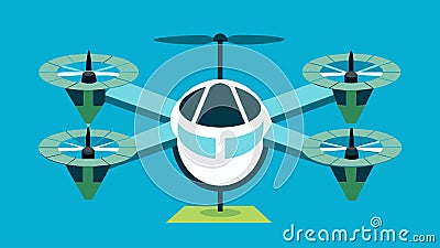 The precise movements of the eVTOL are a testament to its innovative and highly responsive flight control system Vector Illustration